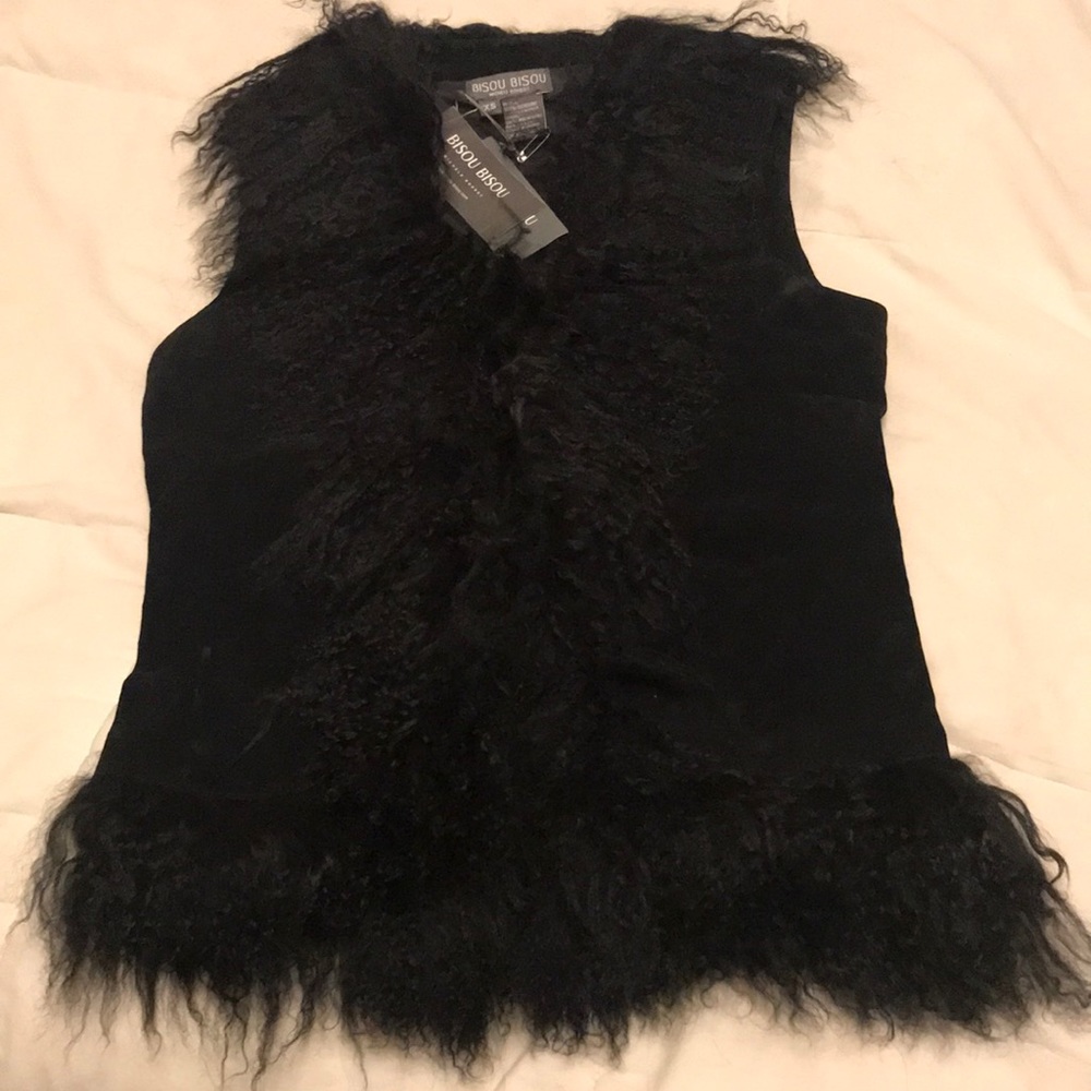 Black Bisou Bisou suede vest - NWT